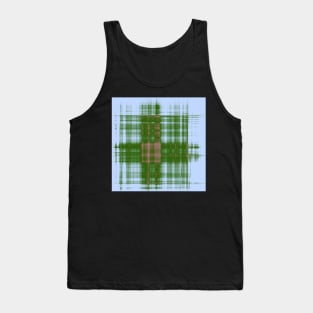 Modern western plaid in green and blue Tank Top